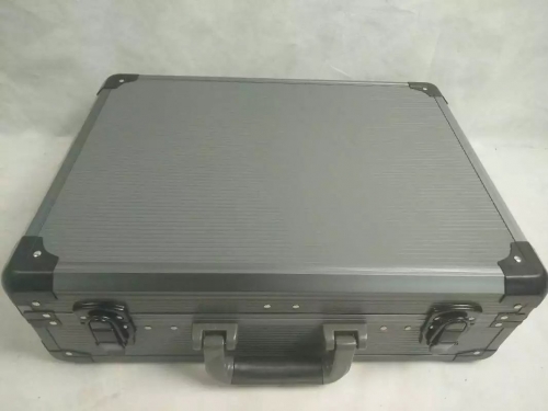 Grey stripe panel with grey aluminum frame tool case/box